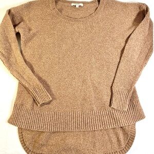 Madewell Women's Brown Crew Neck hi-low Sweater